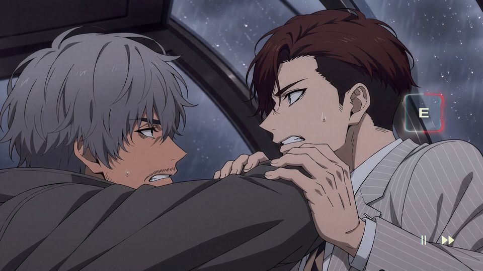 A struggle in a car at night
