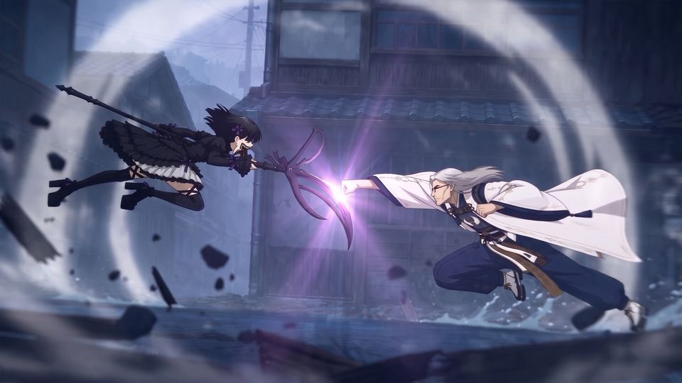 An exorcist duel in a storm
